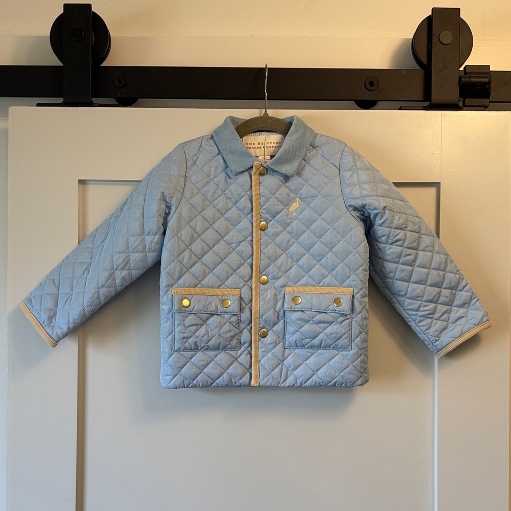 The Beaufort Bonnet Company Light Blue Quilted Puffer Jacket 3T